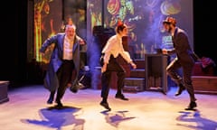 Simon Russell Beale, Patsy Ferran and Eben Figueiredo in A Christmas Carol at the Bridge Theatre,