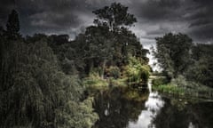 HDR Shot of a Moody River Scene. The River Cam crossing in Grantchester, Cambridge UK. Image shot 08/2009. Exact date unknown.<br>BDAXR9 HDR Shot of a Moody River Scene. The River Cam crossing in Grantchester, Cambridge UK. Image shot 08/2009. Exact date unknown.