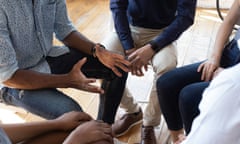 African,Man,Counselor,Therapist,Coach,Psychologist,Speak,At,Group,Counseling<br>African man counselor therapist coach psychologist speak at group counseling therapy session concept encourage support patients in addiction talk share problem sit in circle in rehab, close up view; Shutterstock ID 1477336916; purchase_order: April 28th Observer Magazine; job: therapy; client: Guardian Observer; other: