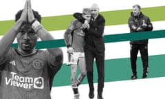 composite image with footballers in black and white and green stripes behind them