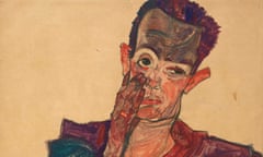 Egon Schiele’s Self-portrait with Eyelid Pulled Down, 1910.
