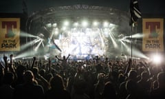 KINROSS, UNITED KINGDOM - JULY 11:  Biffy Clyro headline performing on the main stage at the end of day 1 at T in The Park on July 11, 2014 in Kinross, Scotland. Photo by Ross Gilmore