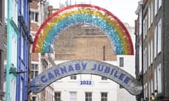 Platinum jubilee decorations in Carnaby Street