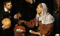 An Old Woman Cooking Eggs (detail), 1618, by Diego Velázquez at the Scottish National Gallery, Edinburgh.