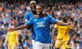 Danilo celebrates after scoring Rangers’ second goal against Livingston