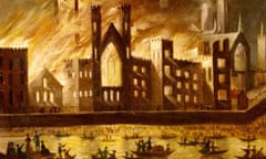 Palace of Westminster on Fire, 1834, unknown artist.