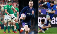 CJ Stander of Ireland; Finn Russell of Scotland; Sebastian Negri of Italy