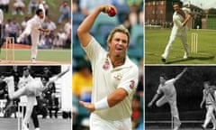 Clockwise from top left: Anil Kumble, Shane Warne, Richie Benaud, Robin Hobbs, John Gleeson.