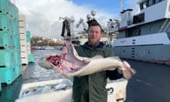 Teitur Christensen, a chef in Tórshavn, with a Faroe Bank cod. 