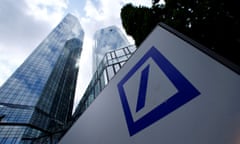 Deutsche Bank logo at the company's headquarters in Frankfurt, Germany