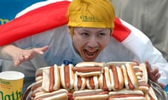 Takeru Kobayashi after winning the Nathan’s hotdog contest in 2006