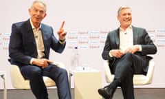 Tony Blair speaks with Labour leader Sir Keir Starmer during an event for the former PM’s thinktank.