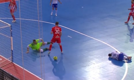 Fair play: futsal player refuses to score after opponent goes down injured – video