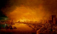 A painting of the Fire of London by an unknown artist.