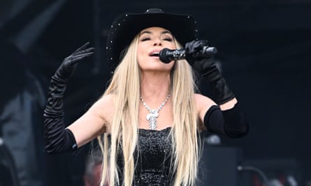 Shania Twain at Glastonbury festival.