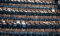 A general view of housing and streets are seen in Bristol, England.