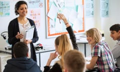 Teenage students in a classroom