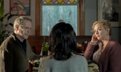 A cuckoo in the nest? … Steve Buscemi, Andrea Riseborough and J Cameron-Smith in Nancy.