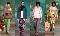 Models walk the runway during the Bode Menswear Fall/Winter 2020-2021 show as part of Paris Fashion Week.