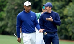 Tiger Woods and Rory McIlroy, pictured at this year’s Masters, are now hoping to launch TGL in 2025.