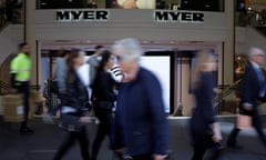 Shoppers outside a Myer department store in Sydney.