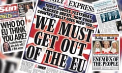 Recent front pages of the Sun, the Daily Express, the Daily Mail and the Daily Telegraph