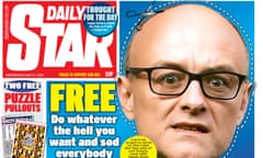 Daily Star’s cut-out-and-keep Dominic Cummings mask. It promises immunity from coronavirus lockdown rules.