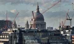 London skyline with cranes