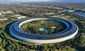 aerial view of a doughnut shaped building