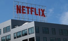 The Netflix logo on the streamer’s Hollywood office.