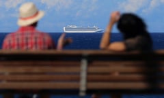 The Ruby Princess off the coast of Sydney, 4 April 2020.