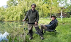 WARNING: Embargoed for publication until 00:00:01 on 31/08/2021 - Programme Name: Mortimer &amp; Whitehouse: Gone Fishing S4 - TX: n/a - Episode: Mortimer &amp; Whitehouse: Gone Fishing S4 - ep 2 - Burghley House Stamford (No. 2) - Picture Shows: Burghley House, Stamford Bob Mortimer, Paul Whitehouse - (C) Owl Power - Photographer: Marianne Wie