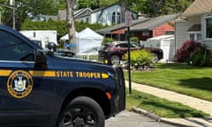 State police vehicles outside home of suspect in New York