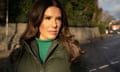 Rebekah Vardy standing next to a road in the Channel 4 documentary Rebekah Vardy: Jehovah's Witnesses and Me