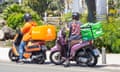 Delivery riders in Spain