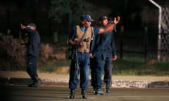 Police keep watch in the capital Maseru