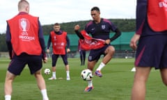 Trent Alexander-Arnold training with England.