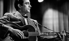 Johnny Cash performing.