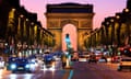 Paris, Arc de Triomphe and Champs Elysees at night<br>Paris, Arc de Triomphe and Champs Elysees at night