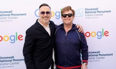 Sir Elton John (left) and David Furnishattend the Grand Opening Ceremony for the Stonewall National Monument Visitor Center in New York City.