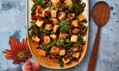 Meera Sodha’s fried tofu with tomato sambal and spinach.