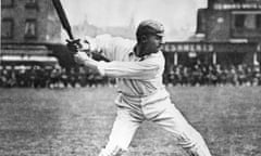 Victor Trumper, Australian cricketer, batting at the Oval.