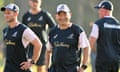 Eddie Jones trains with his Australia players