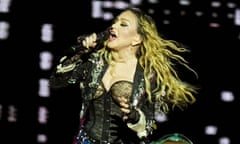 Madonna performs in the final show of her Celebration tour on Copacabana beach in Rio de Janeiro.