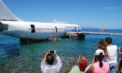 The Airbus A300 plane being sunk off