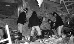 Firemen at work following the bomb attacks on Birmingham pubs in 1974.