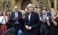 Theresa May speaks outside parliament