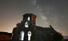 The Perseid meteor shower is observed over Red Church and Guzelyurt Monastery Valley in Turkey.
