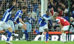 Obafemi Martins Celebrates His Winner for Birmingham City against Arsenal in the Carling Cup Final in 2011.