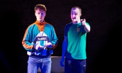 Everything is turned up to 11 … Greg Esplin and Andrew Barrett in Trainspotting Live.